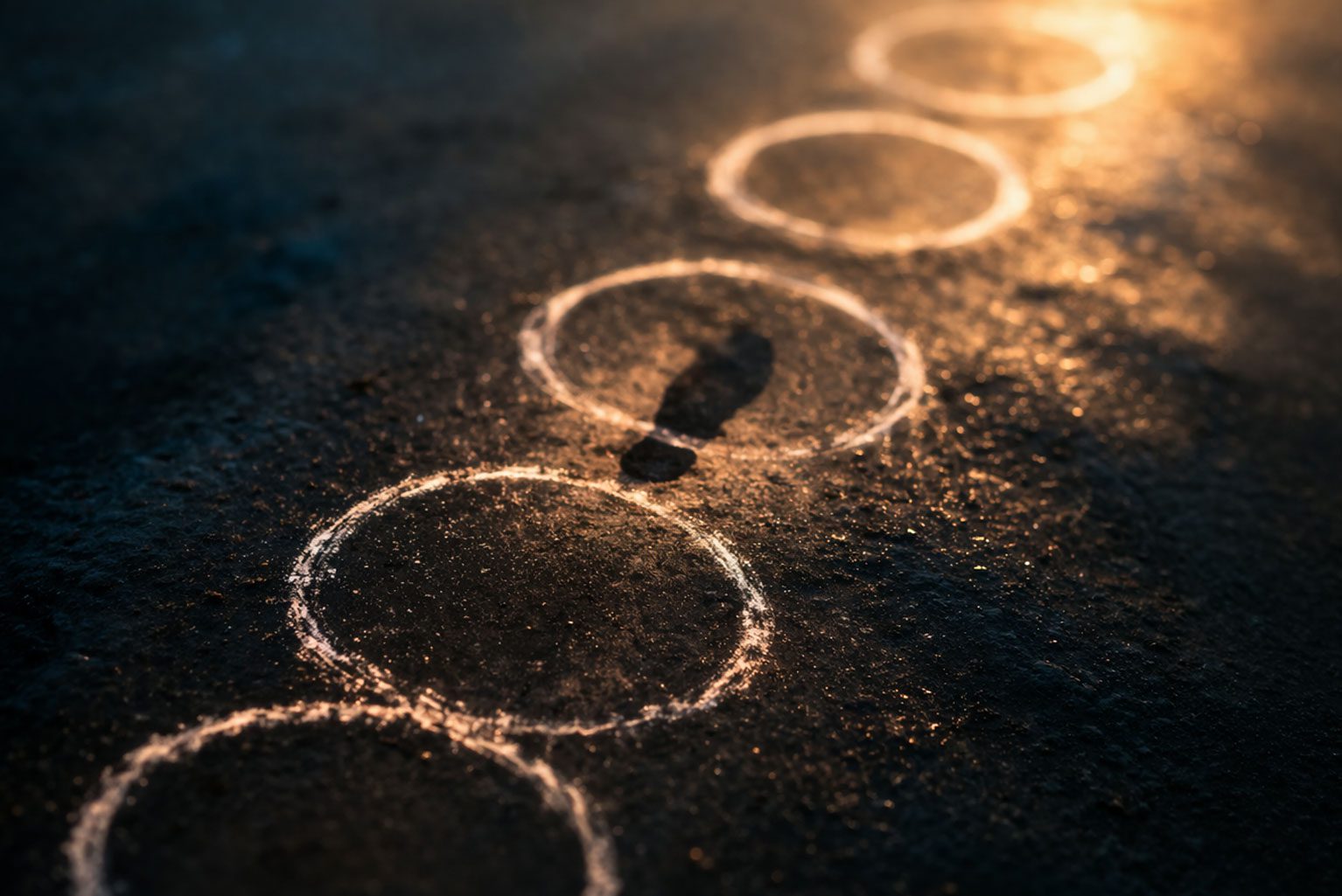 Abstract repeated circular patterns with a single step representing variation and choice in Constellations play