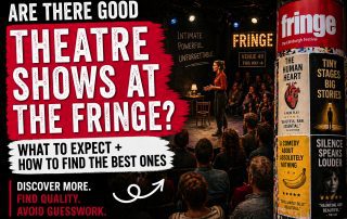 audience watching theatre show at Edinburgh Fringe illustrating quality and variety of fringe performances